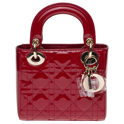 mini lady dior bag cherry red